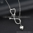 TitaniumStainless Steel Korea Geometric necklace  Steel color NHHF0588Steelcolorpicture1