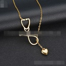 TitaniumStainless Steel Korea Geometric necklace  Steel color NHHF0588Steelcolorpicture2