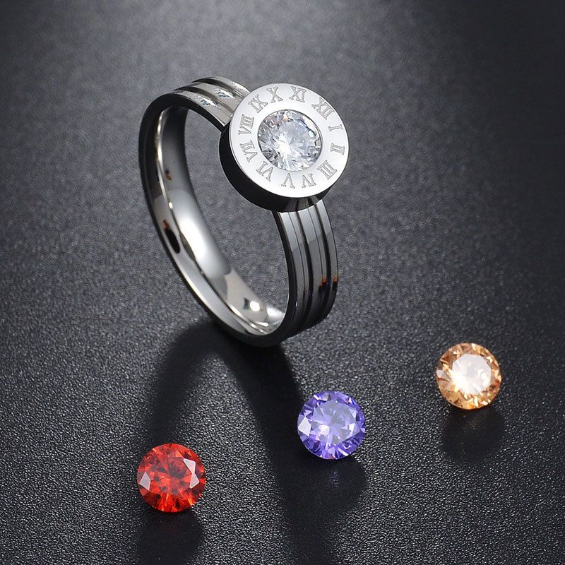 TitaniumStainless Steel Fashion Geometric Ring  Steel Color5 NHHF0644SteelColor5