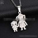 TitaniumStainless Steel Korea Cartoon necklace  Mom + son NHHF0688Momsonpicture2