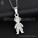 TitaniumStainless Steel Korea Cartoon necklace  Mom + son NHHF0688Momsonpicture4