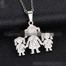 TitaniumStainless Steel Korea Cartoon necklace  Mom + son NHHF0688Momsonpicture5
