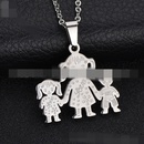 TitaniumStainless Steel Korea Cartoon necklace  Mom + son NHHF0688Momsonpicture6