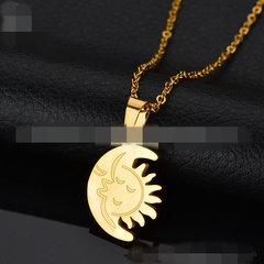 Titanium&Stainless Steel Korea Geometric necklace  (Alloy) NHHF0758-Alloy