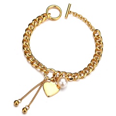 Titanium&Stainless Steel Fashion Sweetheart bracelet  (Alloy) NHHF0822-Alloy