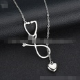 TitaniumStainless Steel Korea Geometric necklace  Steel color NHHF0588Steelcolorpicture5