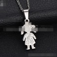 TitaniumStainless Steel Korea Cartoon necklace  Mom + son NHHF0688Momsonpicture10