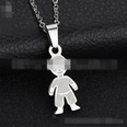 TitaniumStainless Steel Korea Cartoon necklace  Mom + son NHHF0688Momsonpicture11
