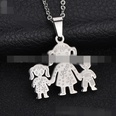 TitaniumStainless Steel Korea Cartoon necklace  Mom + son NHHF0688Momsonpicture13