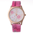 stainless steel PU alloy Ordinary glass mirror Fashion Watches Pink NHSY0768picture2
