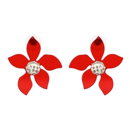 Plastic Fashion Flowers earring  red NHJJ4930redpicture1