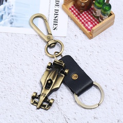 Fabrik quelle Retro echtes Rindsleder Schlüssel bund Geschenke kleine Geschenke Herren legierung Renn Schlüssel bund in einem Stück