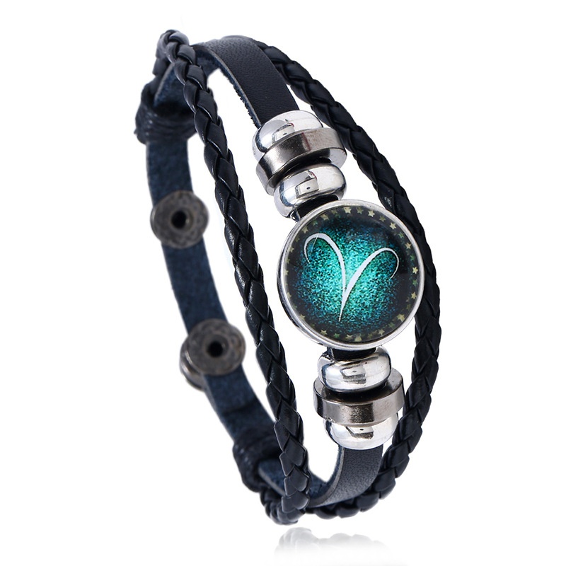 Leather Fashion Geometric bracelet  Aries NHPK2048Aries