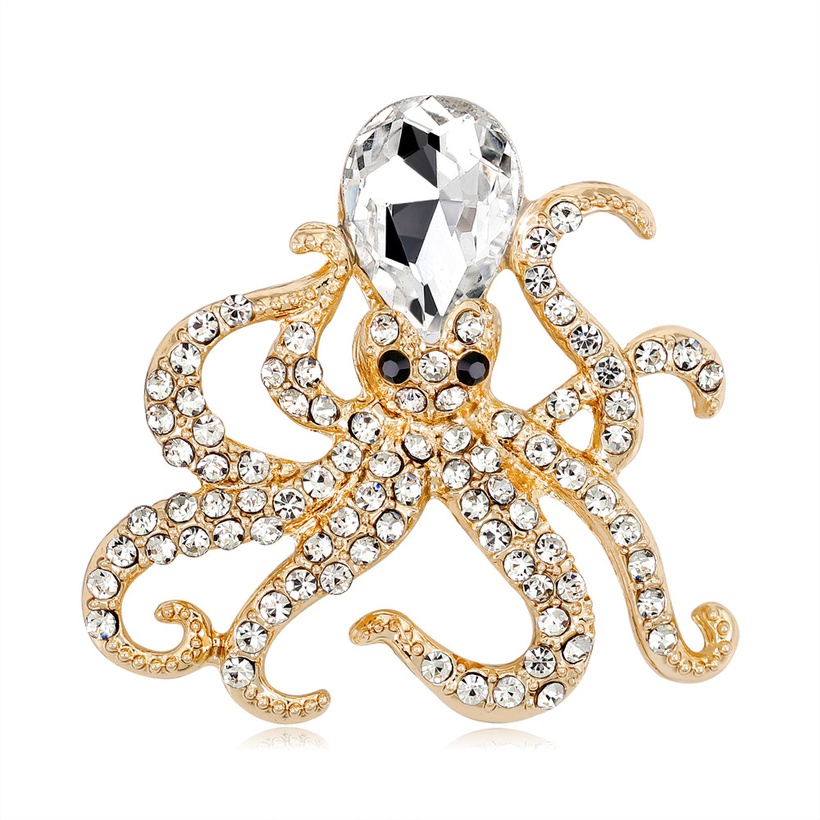 Bijoux Fantaisie Broches | Cristal Broche Octopus Broche Personnalit De La Mode Alliage Diamant Vie Marine Animal Broche Broche Pin - YA72632