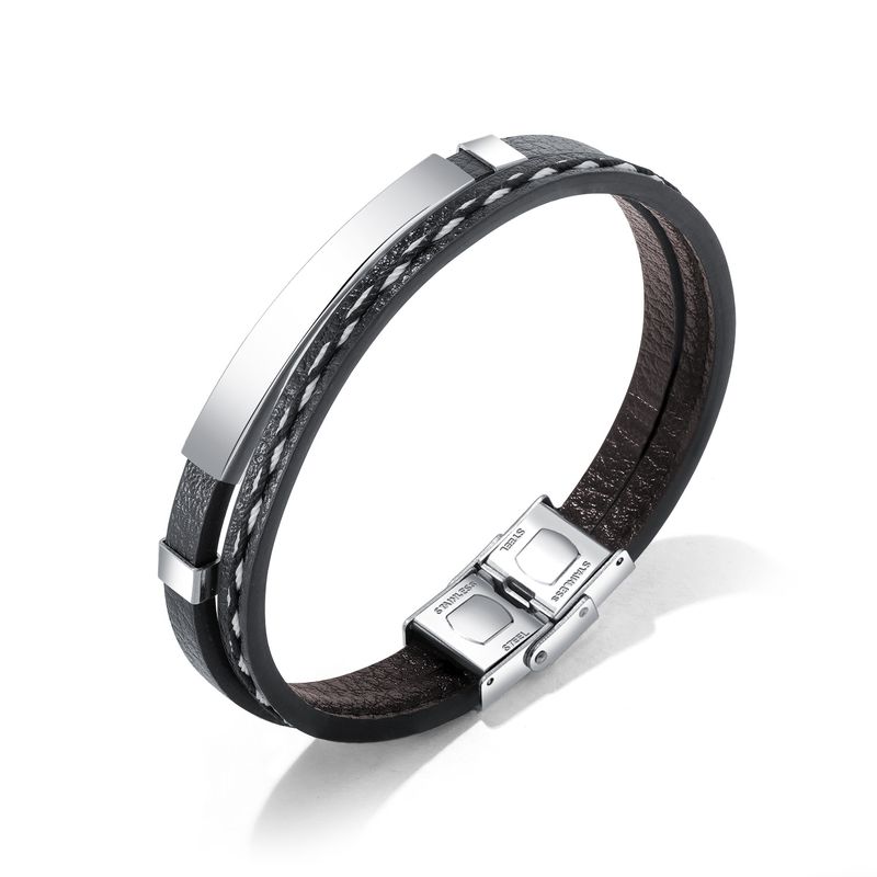 TitaniumStainless Steel Fashion Geometric bracelet  Steel models NHOP2747Steelmodels