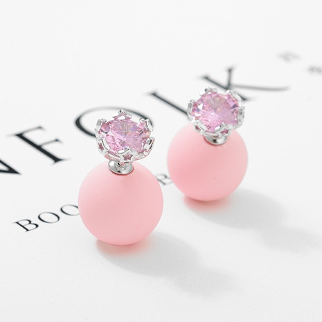 Alloy Korea Geometric earring  (Light pink beads + platinum) NHTM0250-Light-pink-beads-platinum's discount tags