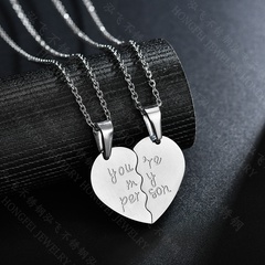 Titanium&Stainless Steel Korea Sweetheart necklace  (Steel color) NHHF0865-Steel-color