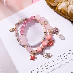 Alloy Korea Geometric bracelet  (K7415 pink) NHMS0844-K7415-pink