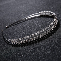 Imitated crystal&CZ Simple Geometric Hair accessories  (Alloy) NHHS0492-Alloy