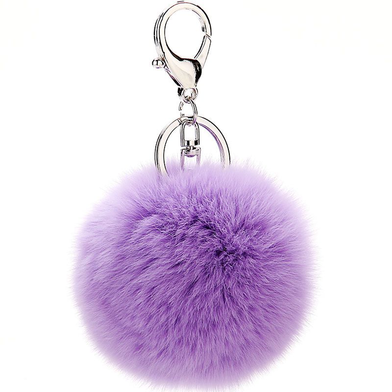 fashion Hairball + Zinc Alloy Keychain purple NHMM0654