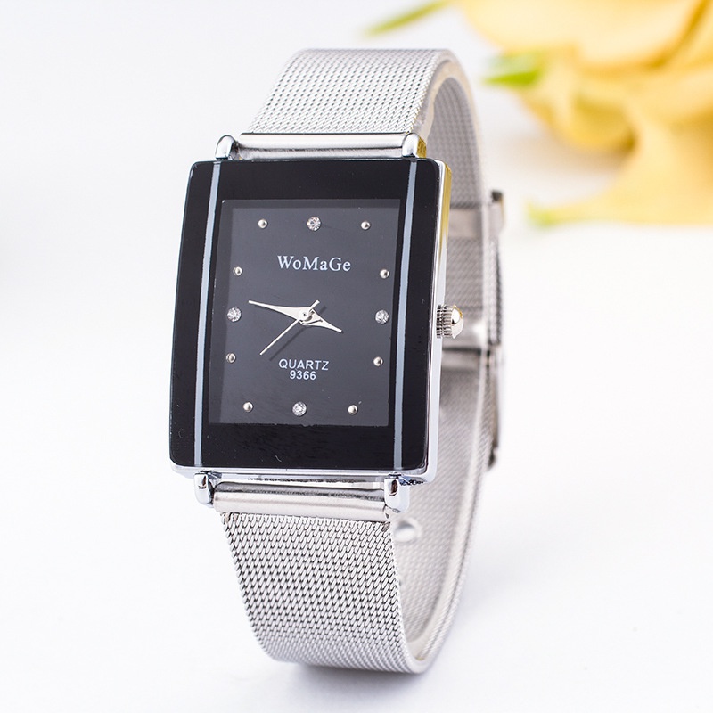 Leisure Ordinary glass mirror alloy watch black NHSY0277