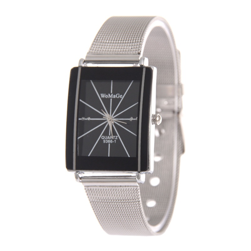 Leisure Ordinary glass mirror alloy watch black NHSY0648
