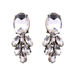 Occident and the United States alloy Rhinestone earring (black)  NHJQ8322