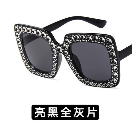 Plastic Fashion  glasses  (Bright black full gray) NHKD0052-Bright-black-full-gray's discount tags