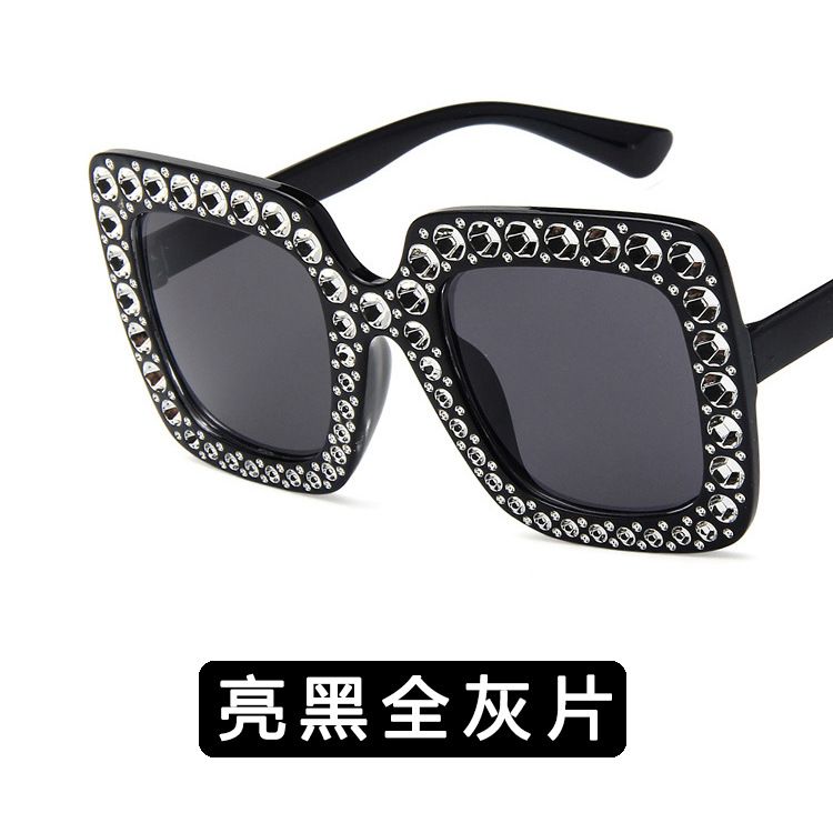Plastic Fashion  glasses  Bright black full gray NHKD0052Brightblackfullgray