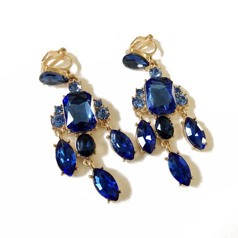 Alloy Fashion  earring  (Blue ear clip) NHOM0747-Blue-ear-clip's discount tags