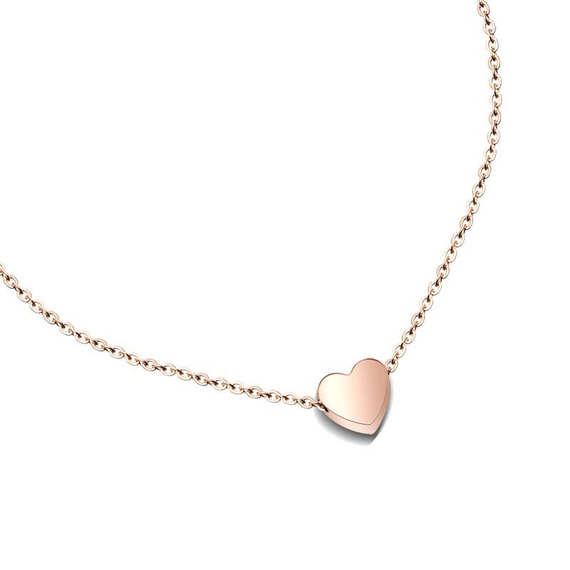TitaniumStainless Steel Korea Sweetheart necklace  Mini heart rose alloy NHOK0224Miniheartrosealloy