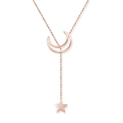 Titanium&Stainless Steel Fashion Geometric necklace  (Rose alloy) NHOK0241-Rose-alloy