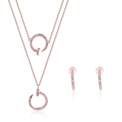 Alloy Fashion  necklace  (61152277 rose alloy) NHLP1104-61152277-rose-alloy