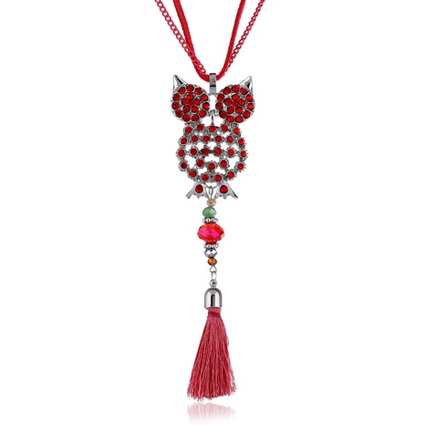 Alloy Bohemia Tassel necklace  (red) NHPK2064-red's discount tags
