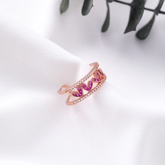 Alloy Korea Sweetheart Ring  (H7316 rose alloy) NHMS1197-H7316-rose-alloy