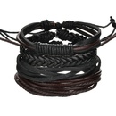 Leather Fashion Geometric bracelet  black NHBQ1673blackpicture1