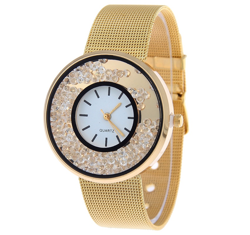 Leisure Ordinary glass mirror alloy watch Rose alloy NHSY0345