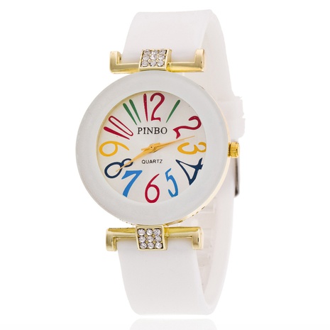 Leisure Ordinary glass mirror alloy watch (white) NHSY0359's discount tags