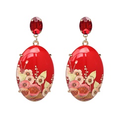 Plastic Fashion Geometric earring  (red) NHJJ5003-red