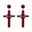 Plastic Fashion Cross earring  red NHJJ5088redpicture1