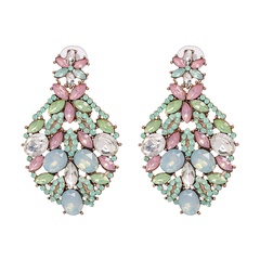 Imitated crystal&CZ Fashion Flowers earring  (Light color) NHJJ5090-Light-color