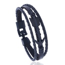Leather Fashion Geometric bracelet  black NHPK2095blackpicture1