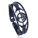 Leather Fashion Geometric bracelet  black NHPK2099blackpicture1