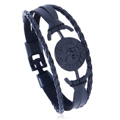 Leather Fashion bolso cesta bracelet  (black) NHPK2100-black