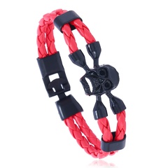 Leather Fashion Geometric bracelet  (red) NHPK2101-red