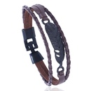 Leather Fashion Geometric bracelet  black NHPK2102blackpicture2