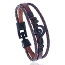 Leather Fashion Geometric bracelet  black NHPK2104blackpicture2