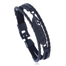 Leather Fashion Geometric bracelet  black NHPK2102blackpicture1