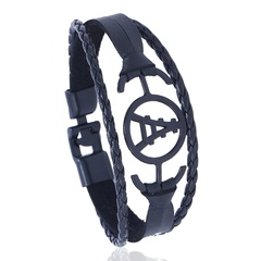 Leather Korea bolso cesta bracelet  (black) NHPK2107-black