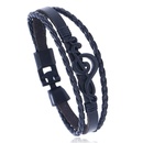 Leather Fashion Geometric bracelet  black NHPK2104blackpicture1